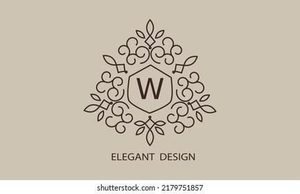 Luxurious monogram. Vector graphic elegant initial W logo, suitable for restaurants, hotels, cafes, shops, fashion, beauty salons, etc.