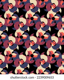 Luxurious motley seamless pattern. Art forms are grouped and arranged in a specific order. Vector image for print, textile, packaging, interior design and your other projects.