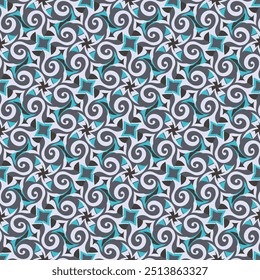 Luxurious motley seamless pattern. Art forms are grouped and arranged in a specific order. Vector image for print, textile, packaging, interior design and your other projects.