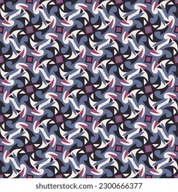 Luxurious motley seamless pattern. Overlapping art forms, stripes, polygons, segments are grouped and arranged in a certain order. Vector. 