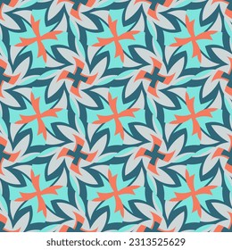 Luxurious motley seamless pattern. Overlapping art forms, stripes, polygons, segments are grouped and arranged in a certain order. Vector. 