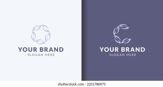 Luxurious Nature floral leaf ornament logo icon design template