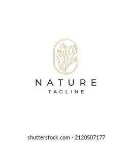 Luxurious Nature, leaf, tree or flower  botanical logo icon design template flat vector