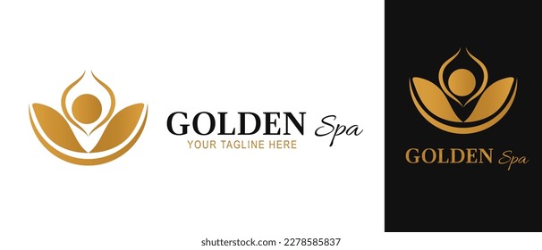 Luxurious nature people yoga logo icon design template. Elegant, florist, calm, peaceful, spa,  vector illustration