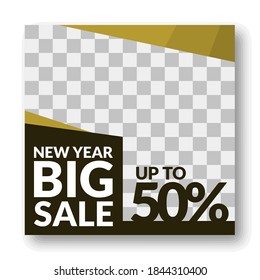 luxurious new year sale social media post.sale banner mobile apps feed