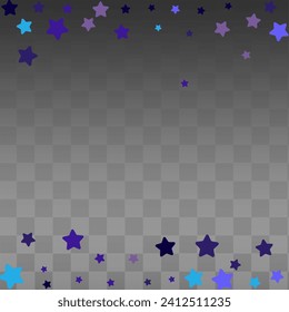 Luxurious Night sky Vector Black Transparent Background. Blue Starfall Rich Banner. Confetti Bridal Wallpaper. Swirl Modern Postcard.