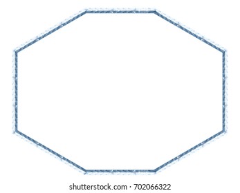 Luxurious octagonal blue diamond decorative frame, decorative ruling, ornament, vector data