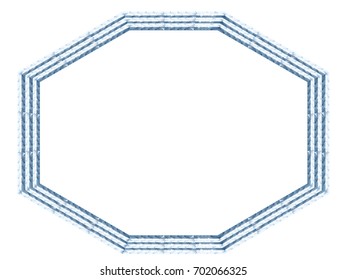 Luxurious octagonal blue diamond decorative frame, decorative ruling, ornament, vector data