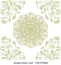 Luxurious oriental seamless pattern with delicate pastel elements