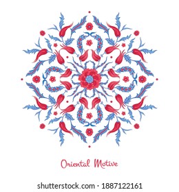 Lujoso adorno de estilo oriental. Elemento vectorial arabesco para la plantilla de diseño. Mandalas florales tradicionales. Decoración ordenada para invitación, tarjeta de saludo, fondo de pantalla, página web.
