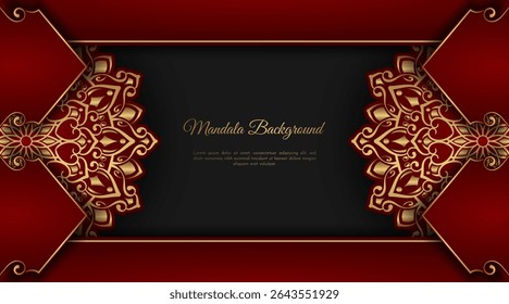 luxurious ornamental backdrop with gold mandala decoration