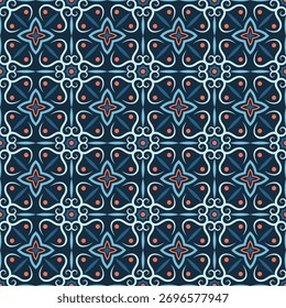 Luxurious ornate lattice seamless pattern. Art forms are grouped and arranged in a specific order. Vector image for print, textile, packaging, interior design and your other projects.