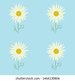 Luxurious patern. Cute daisies.  Seamless pattern.  Texture background.  Flower design.  For decoration of wallpaper, cards, notebooks, gift paper, covers on phones and tablets, children's toys. 