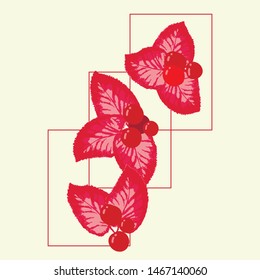 Luxurious pattern with the image of leaves and berries.  For textiles, cards, cards, notepad, books, wallpapers, etc.