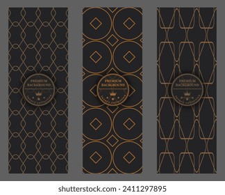 A luxurious pattern. Premium background for interior decoration, textiles, packaging and backgrounds. Golden ornament on a dark background. Creative design idea