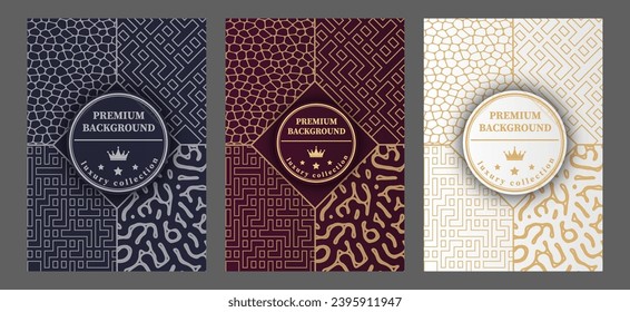 A luxurious pattern. A set of spectacular patterns for covers, prints, interior design, packaging, premium funds and creative ideas