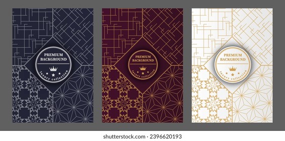 A luxurious pattern. A set of spectacular patterns for covers, prints, interior design, packaging, premium funds and creative ideas