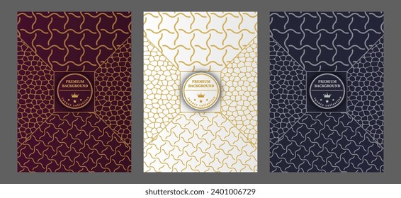 A luxurious pattern. A set of spectacular patterns for covers, prints, interior design, packaging, premium funds and creative ideas