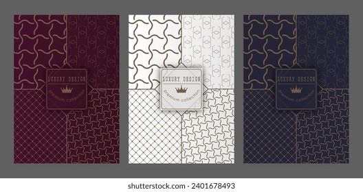 A luxurious pattern. A set of spectacular patterns for covers, prints, interior design, packaging, premium funds and creative ideas