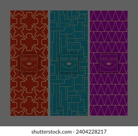 A luxurious pattern. A set of spectacular patterns for covers, prints, interior design, packaging, premium funds and creative ideas