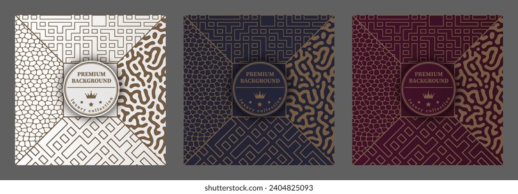 A luxurious pattern. A set of spectacular patterns for covers, prints, interior design, packaging, premium funds and creative ideas