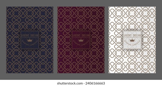 A luxurious pattern. A set of spectacular patterns for covers, prints, interior design, packaging, premium funds and creative ideas