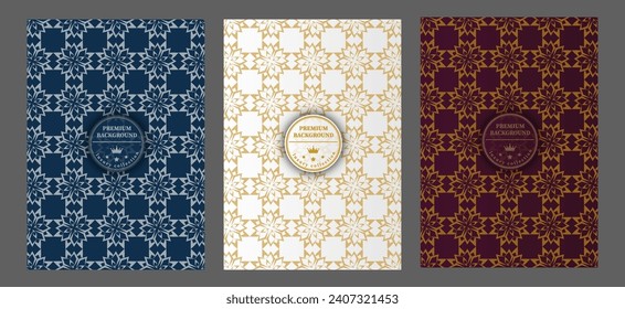 A luxurious pattern. A set of spectacular patterns for covers, prints, interior design, packaging, premium funds and creative ideas