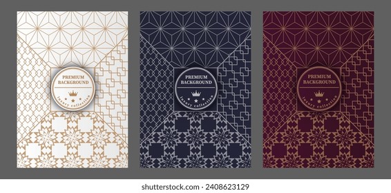 A luxurious pattern. A set of spectacular patterns for covers, prints, interior design, packaging, premium funds and creative ideas