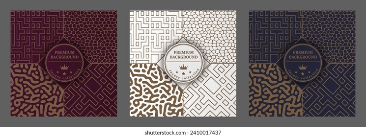 A luxurious pattern. A set of spectacular patterns for covers, prints, interior design, packaging, premium funds and creative ideas