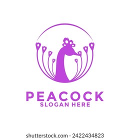 Luxurious Peacock bird logo icon, Abstract Peacock logo vector design template