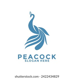 Luxurious Peacock bird logo icon, Abstract Peacock logo vector design template