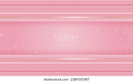 Luxurious pink background with sparkling gold and glitter. modern elegant abstract background