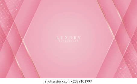 Luxurious pink background with sparkling gold and glitter. modern elegant abstract background