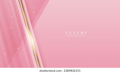 Luxurious pink background with sparkling gold and glitter. modern elegant abstract background