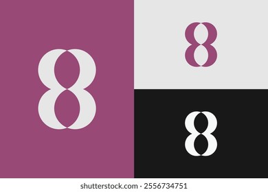 Luxurious pink number eight logo, perfect for feminine themed logos.