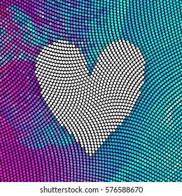 luxurious pixel heart. abstract background.