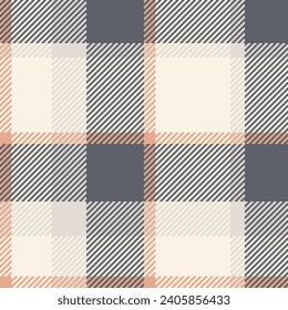 Luxurious plaid seamless vector, fluffy check textile texture. Real fabric tartan pattern background in old lace and pastel colors.