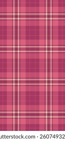 Luxurious plaid textile vector, household fabric background tartan. Softness seamless check texture pattern in pink and red colors palette.