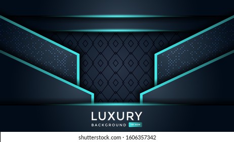 Luxurious premium dark blue abstract background with blue light lines and texture. Premium Vector. Eps 10