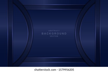 Luxurious premium dark navy abstract background with lights. Overlap textured layer design. Realistic light effect on textured background. Vector illustration template design.