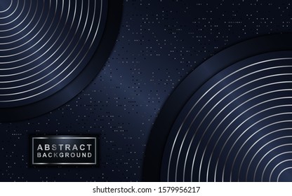 Luxurious premium dark navy abstract background with lights. Overlap textured layer design. Realistic light effect on textured background. Vector illustration template design.