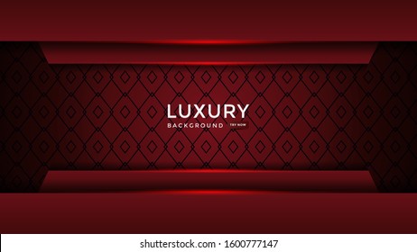 Luxurious premium red abstract background with red light lines. Premium Vector. Eps 10