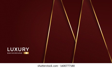 Luxurious premium red abstract background with golden lines. Premium Vector. Eps 10