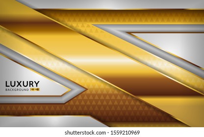 luxurious premium white abstract background with golden lines. Overlap textured layer design. Realistic light effect on textured background. Vector illustration template design.