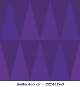 Luxurious purple geometric triangle design on lightly textured purple background. Seamless vector pattern. Perfect for luxury, wellbeing, yoga, beauty products, home decor, gift wrap, stationery