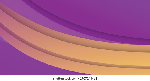 Luxurious purple and golden orange overlap layer wave background. Abstract purple background with modern and futuristic corporate concept