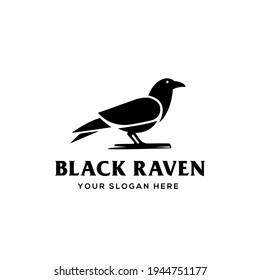 luxurious raven bird logo design
