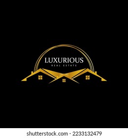 Luxurious Real Estate Logo Golden color look premium