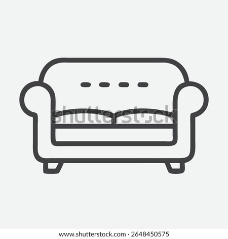 Luxurious Reclining Sofa Icon in Modern Line Art Style