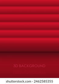 Fondo 3D abstracto rojo de lujo para mostrar mercancías, objetos, relojes de pulsera o joyas.